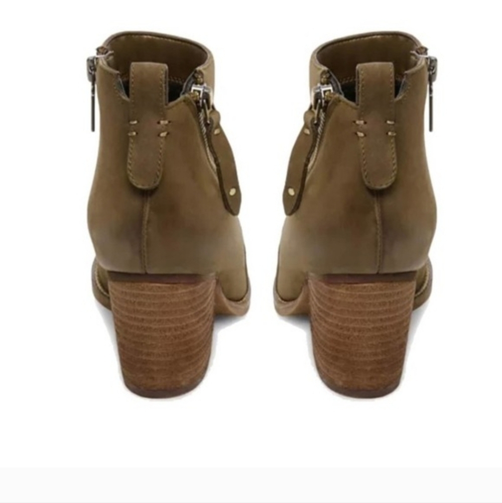 Aqua College Khaki Green Waterproof Heeled Ankle Booties - Picture 4 of 6